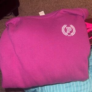 PINK Victoria's Secret Crewneck Sweatshirt with White Laurel 'P' Logo